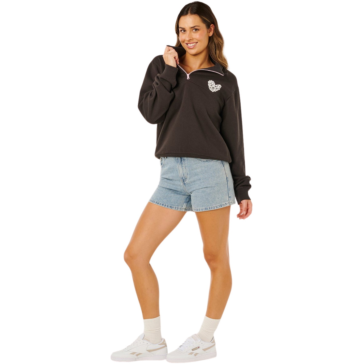 Rip Curl Frauen Rc Herz Halbzipper Fleece 0BWWFL - Washed Black